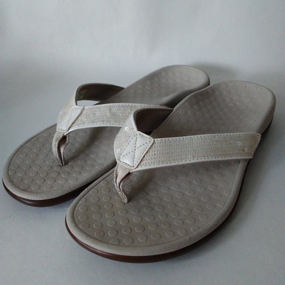 Vionic With Orthaheel Sequins Flip Flop Sandals 7m - image 7